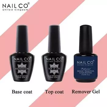 Гель для снятия базового и верхнего покрытия NAILCO, 15 мл, УФ-светодиодная лампа, полувернисовый лак для ногтей, перманентный лак для дизайна ногтей, отмачиваемые гибридные лаки