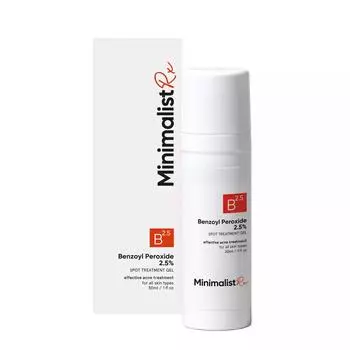 Гель для точечного нанесения против прыщей с Пероксидом Бензоила 2,5% (30 мл), Benzoyl Peroxide 2,5% Spot Treatment Gel, Minimalist