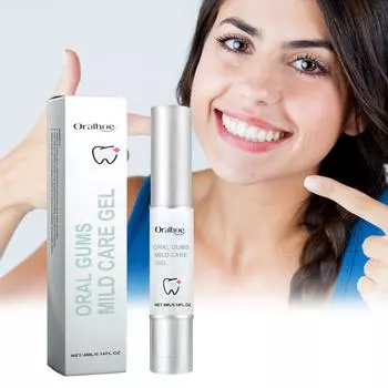 Гель для ухода за зубами, Зубной гель, Гель для ухода за полостью рта, Устраняет отек, боль, покраснение, чувствительность, Гель для прорезывания и регенерации зубов 4мл белый
