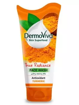 Гель для умывания лица от черных точек с экстрактом куркумы Skin Superfood Turmeric True Radiance Face Wash DermoViva, 150г