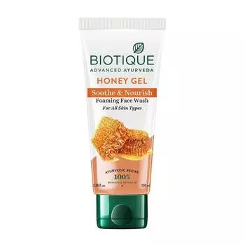 Гель для умывания с Медом (100 мл), Honey Gel Soothe & Nourish Foaming Face Wash, Biotique 8.875