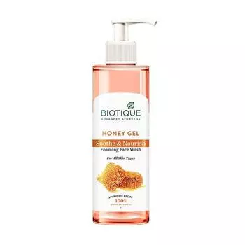 Гель для умывания с Медом (200 мл), Honey Gel Soothe & Nourish Foaming Face Wash, Biotique 14.6875