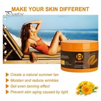 Гель для загара при воздействии солнца Натуральный крем-ускоритель загара Ускоритель глубокого загара Безопасные ингредиенты Гель для загара для уличных соляриев оранжевый