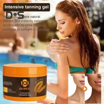 Гель для загара при воздействии солнца Натуральный крем-ускоритель загара Ускоритель глубокого загара Безопасные ингредиенты Гель для загара для уличных соляриев оранжевый