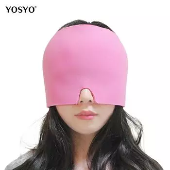 Гель Холодный Ледяной Колпачок Расслабляющий Головной Тепловой Лечение Головы Обертывание Маска Для Лица Массажный Инструмент Для Сна Черный и Розовый розовый