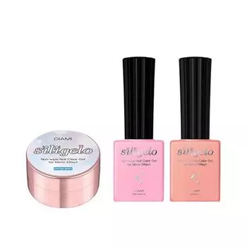 Гель-краска для ногтей DIAMI Siligelo, не стирающаяся, с зеркальным эффектом 10мл/5мл Pink(10ml)