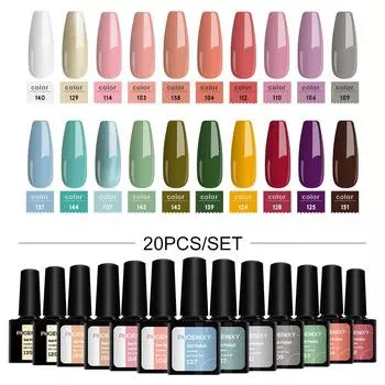 Гель-лак для ногтей PHOENIXY, 5/10/20 цветов, замачиваемый УФ-гель для ногтей, стартовый набор для дизайна ногтей, набор блестящих лаков для DIY, дома, гель для маникюра A05-N5E