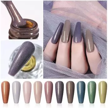 Гель-лак для ногтей с блестками, голографический гель-лак для ногтей, 5 мл, гель-лак с блестками цвета розового золота, отмачиваемый УФ-светодиодом