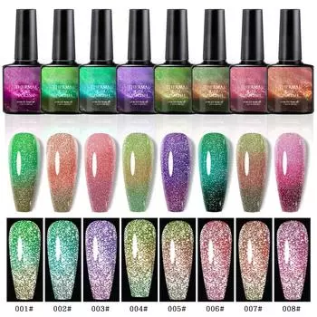 Гель-лак, меняющий цвет, термогель-лак, меняющий цвет при изменении температуры. Гель-лак для ногтей, 7,5 мл.