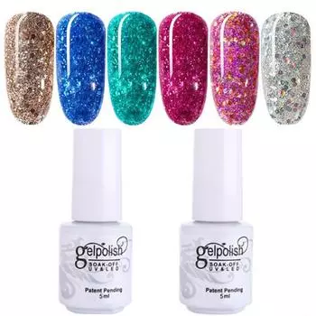 Гель-лак с блестками для ногтей, 5 мл, полуперманентный стойкий маникюрный лак #13