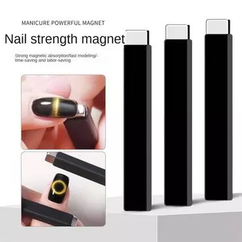 Гель-лак с магнитным эффектом кошачий глаз Магнитная палочка Многофункциональный квадратный кошачий глаз Магнит для ногтей Леди чёрный
