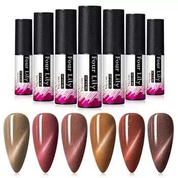 Гель-лак телесного цвета «кошачий глаз», замачиваемый УФ-светодиодный магнитный лак для маникюра и дизайна ногтей