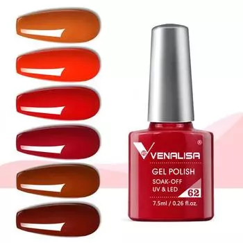 Гель-лак Venalisa 7,5 мл красно-розовой серии с бумажной коробкой, замачиваемый УФ и светодиодный цветной гель для дизайна ногтей