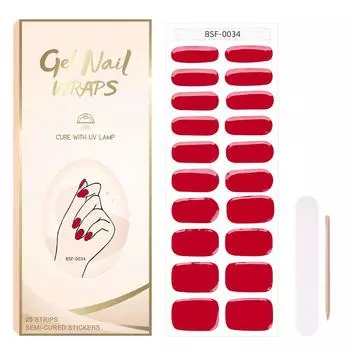 Gel manicure stickers semi-cured gel nail stickers 3D hot stamping manicure stickers BSF-0034
