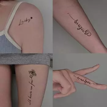 Гель-наклейка Luna Semi-Permanent Chic Trendy Lettering Tattoo T-37, 1 шт.
