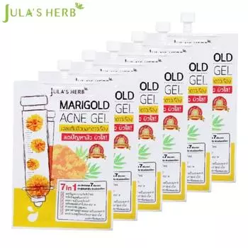 Гель от прыщей Jula s Herb Marigold, натуральное вещество, богатое тритопином, флавоноидами и сапонином, 8 мл x 6 шт. - Тайский 8 ml x 6 pcs жёлтый