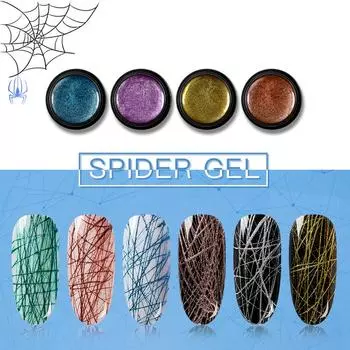 Гель-паук для ногтей, паутинка, креативный дизайн ногтей, УФ-гель, рисунок проволоки, эластичный точечный гель, замачиваемый гель белый