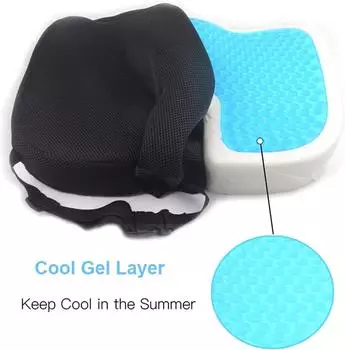 Гель-пена с эффектом памяти U-frmiges Sitzkissen Massage Auto Brostuhl fr lang sitzende Steibein Rcken Steibein Schmerz linderung Gel 45x35x7cm чёрный