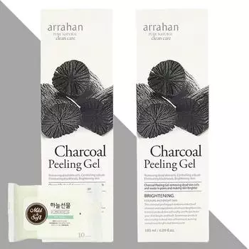 Гель-пилинг Arahant Charcoal 180 мл x 2 (+ Sky Gift 10 влажных салфеток), х 2