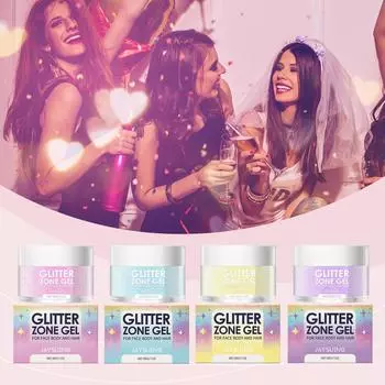 Гель с блестками, гель для тела и лица Prom Party Orgy 3D Highlight Natural Shine