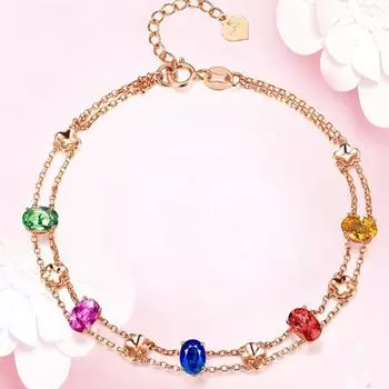 Gelang Topas Asli Mawar Emas 18K Solid для Wanita, Perhiasan Pernikahan Tunangan Pengantin, Aksesori Elegan, Pulseras Mujer Rose Warna Emas