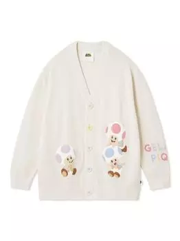 Gelato Pique Nintendo UNISEX Toad Yoshi JQD Cardigan PUNT252015 CRM & (Toad)