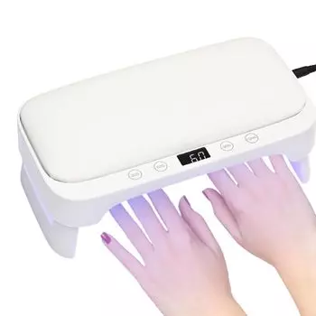 Гелевая лампа для ногтей ARREBOL, светодиодная УФ-лампа для полимеризации смолы, УФ-лампа для полимеризации смолы, складная лампа для полимеризации 120 Вт с подушкой из полиуретана для рук, гелевая лампа для ногтей, 4-шаговый таймер