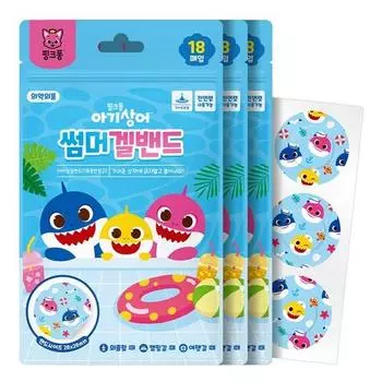 Гелевая лента Artex Pinkfong Baby Shark Summer, 18 деталей, 3 детали, популярный персонаж в Корее