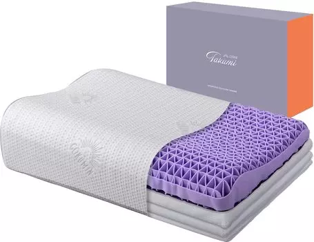 Гелевая подушка GOKUMIN Подушка, контролируемая высоким отталкиванием, высокая и низкая, регулируемая по высоте, полностью моющаяся, для сна на боку, устойчивая к рассеиванию давления, для сна