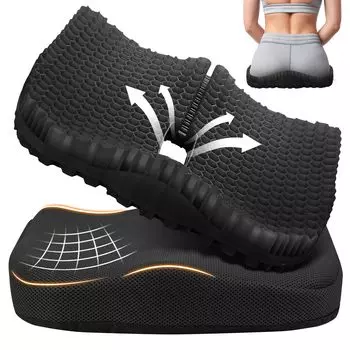 Гелевая подушка Подушка для сиденья Zero Gravity 3D 3D Толстая гелевая подушка Сотовая структура Эргономичная высокодышащая подушка для сиденья Давление тела чёрный