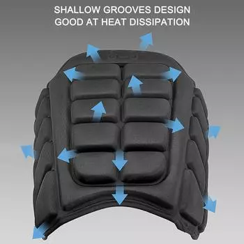 Гелевая подушка сиденья мотоцикла, декомпрессионная подушка мотоцикла, сетчатая дышащая подушка сиденья, противоскользящая Gel Motorcycle Seat Cushion чёрный