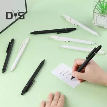 Гелевая ручка 0,5 мм, сменный стержень, быстросохнущие чернила, стальной шариковый зажим, удобный корпус, ручка для письма с гладким пишущим элементом, не размазывающая чернила чёрный