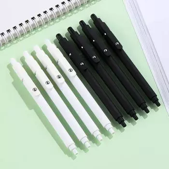 Гелевая ручка 0,5 мм, сменный стержень, быстросохнущие чернила, стальной шариковый зажим, удобный гладкий корпус чёрный