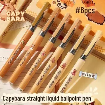 Гелевая ручка Capybara Quick-Dry Black - Студенческая версия Signature, большая емкость, мультяшный дизайн 0.5mm