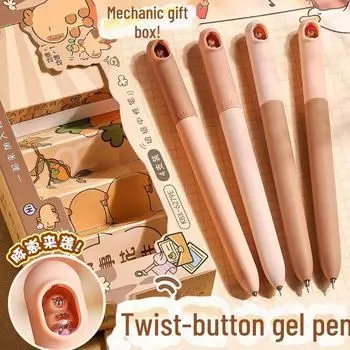 Гелевая ручка Capybara Twist : Высококачественная, легкая черная быстросохнущая кисть и вращающийся стержень. 0.5mm