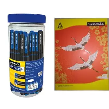 Гелевая ручка Classmate Octane (Голубовато-черный)- Упаковка из 25 шт. + 4 гелевых сменных картриджа бесплатно