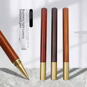Гелевая ручка из розового дерева, латуни и черного дерева — индивидуальный фирменный подарок 0.5mm розовый лес