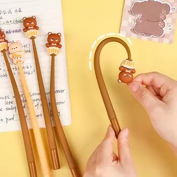 Гелевая ручка с изображением милого медведя из мультфильма Kawaii Fashion Neutral Ручки для студентов Канцелярские принадлежности Офисные принадлежности Креативные фирменные ручки Подарки для детей onesize