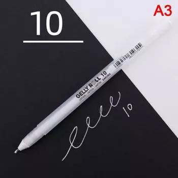 Гелевая ручка Sakura Gelly Roll белого цвета 0,5 мм 0,8 мм 1,0 мм маркер High Light Marke Pen Black Cardboard Art Painting Pen White Line Pens 1.0mm