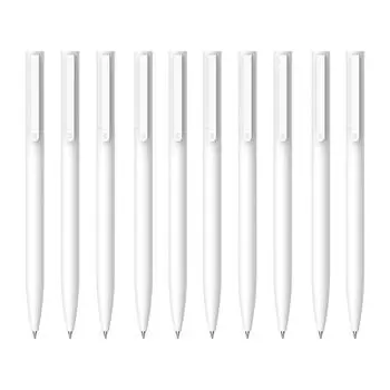 Гелевая ручка Xiaomi, 10 шт., 0,5 мм, черная чернильная ручка, японская ручка MiKuni, гладкие чернила для письма, офисные принадлежности для 10pcs белый