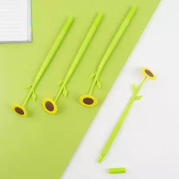 Гелевая ручка Yousheng, 0,5 мм, тонкое письмо, плавное письмо, сверхлегкая, нескользящая, удобная ручка, чернильная ручка с рисунком подсолнуха Sunflower