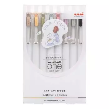 Гелевая шариковая ручка Mitsubishi Pencil Uniball One Fika Color 8 цветов набор UMNS38FC8C 0.38