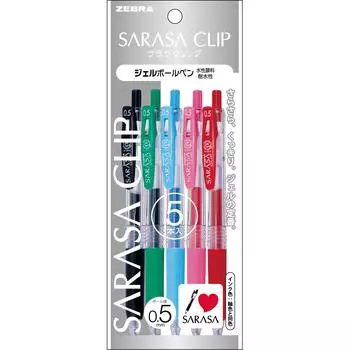 Гелевая шариковая ручка ZEBRA Sarasa Clip 0.5 5 цветов P-JJ15-5A