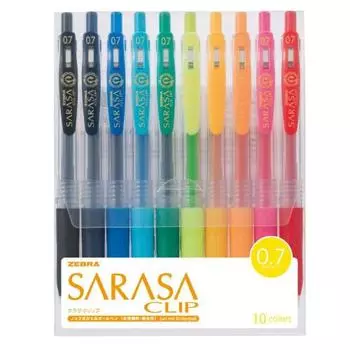 Гелевая шариковая ручка ZEBRA Sarasa Clip 0.7 10 цветов JJB15-10CA