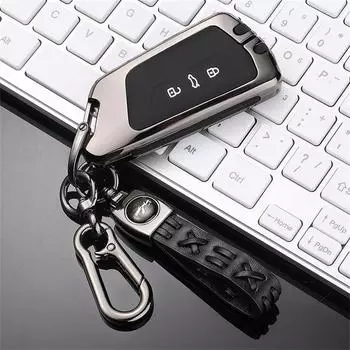 Гелевой чехол для автомобильных ключей для VW Volkswagen Golf 8 Mk8 2020 Skoda Octavia, 3 кнопки, смарт-чехлы с дистанционным управлением без ключа, держатель для ключей серый