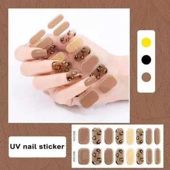 Гелевые накладки для ногтей, долговечные маникюрные накладки с деревянной палочкой, водонепроницаемые УФ-гелевые наклейки для потрясающего дизайна ногтей K
