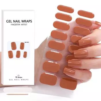 Гелевые наклейки для маникюра, однотонные, полуотверждаемые УФ-лаком, наклейки для ногтей, цветной прыжок BSG-0389