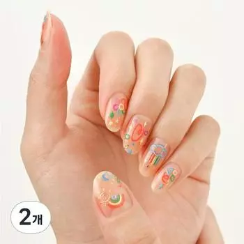 Гелевые наклейки для ногтей Facet 3D Deco, 2 шт., 007 Rainbow Land