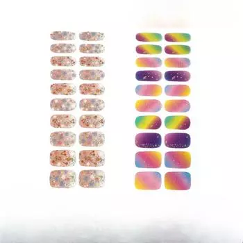 Гелевые полузапеченные наклейки для ногтей, полные наклейки, мягкие ногти для фототерапии, полузапеченные наклейки для ногтей второго поколения 6.5*18