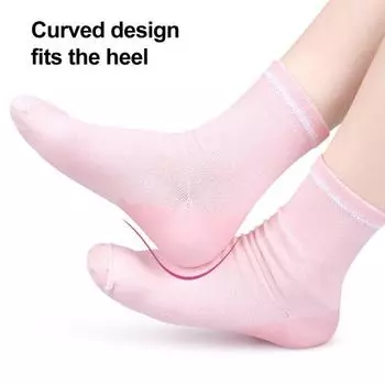 Гелевые увлажняющие носки для ног, силиконовые носки для женщин, спа-педикюрные носки для ног серый